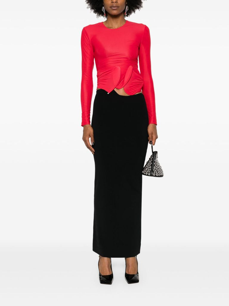 Black Wave Maxi Skirt