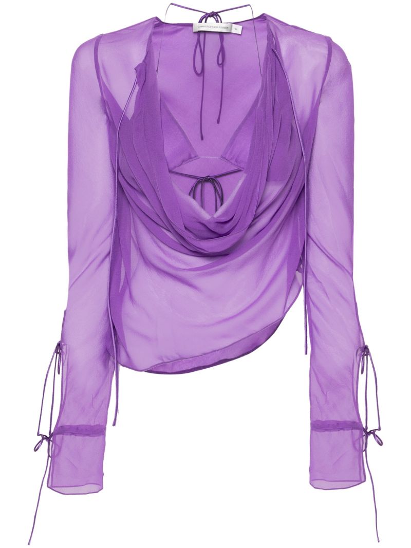 Purple Mobius Silk Blouse