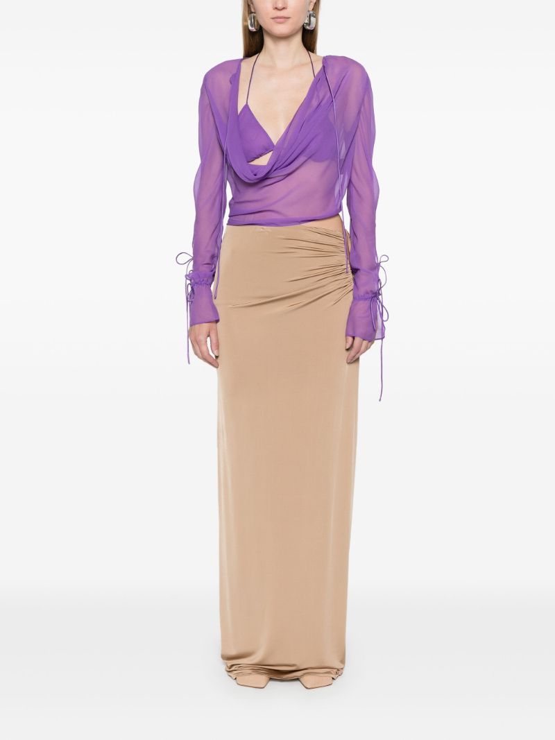 Purple Mobius Silk Blouse