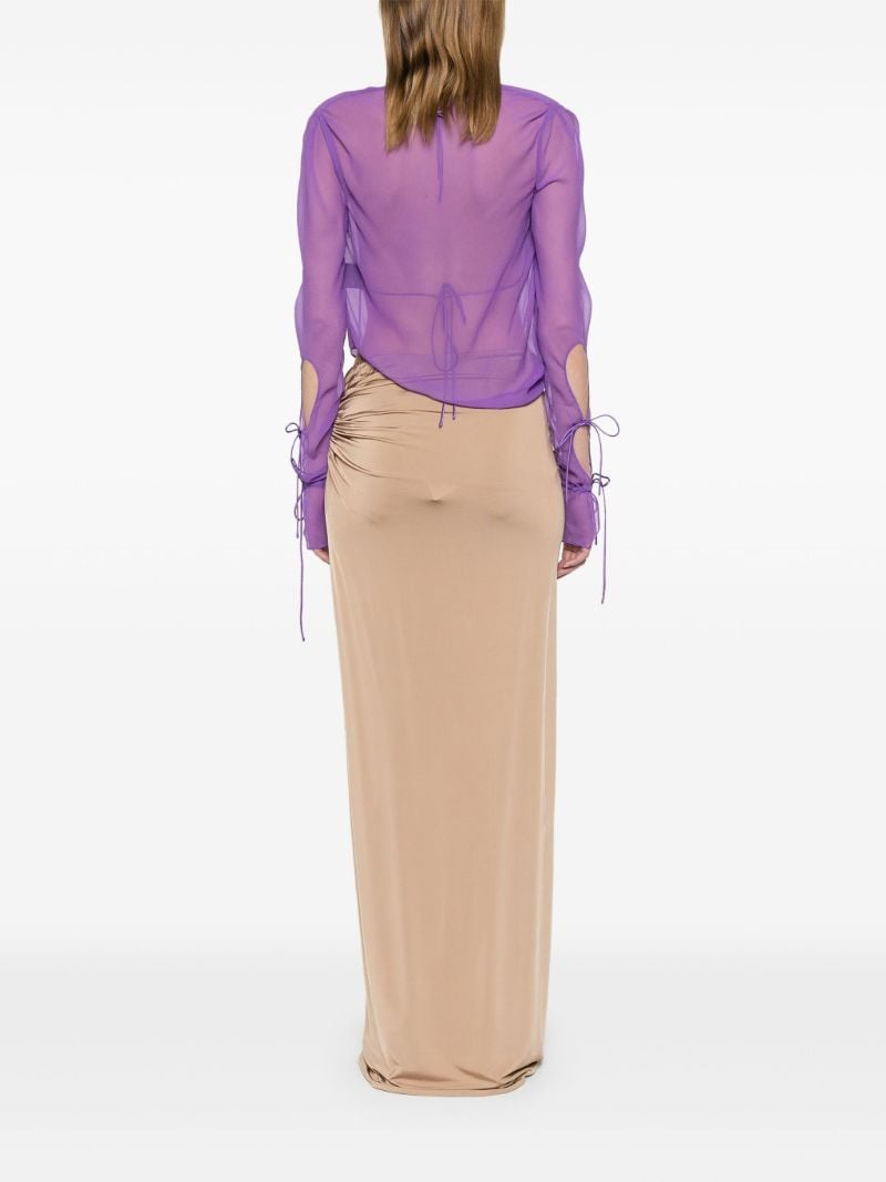 Purple Mobius Silk Blouse