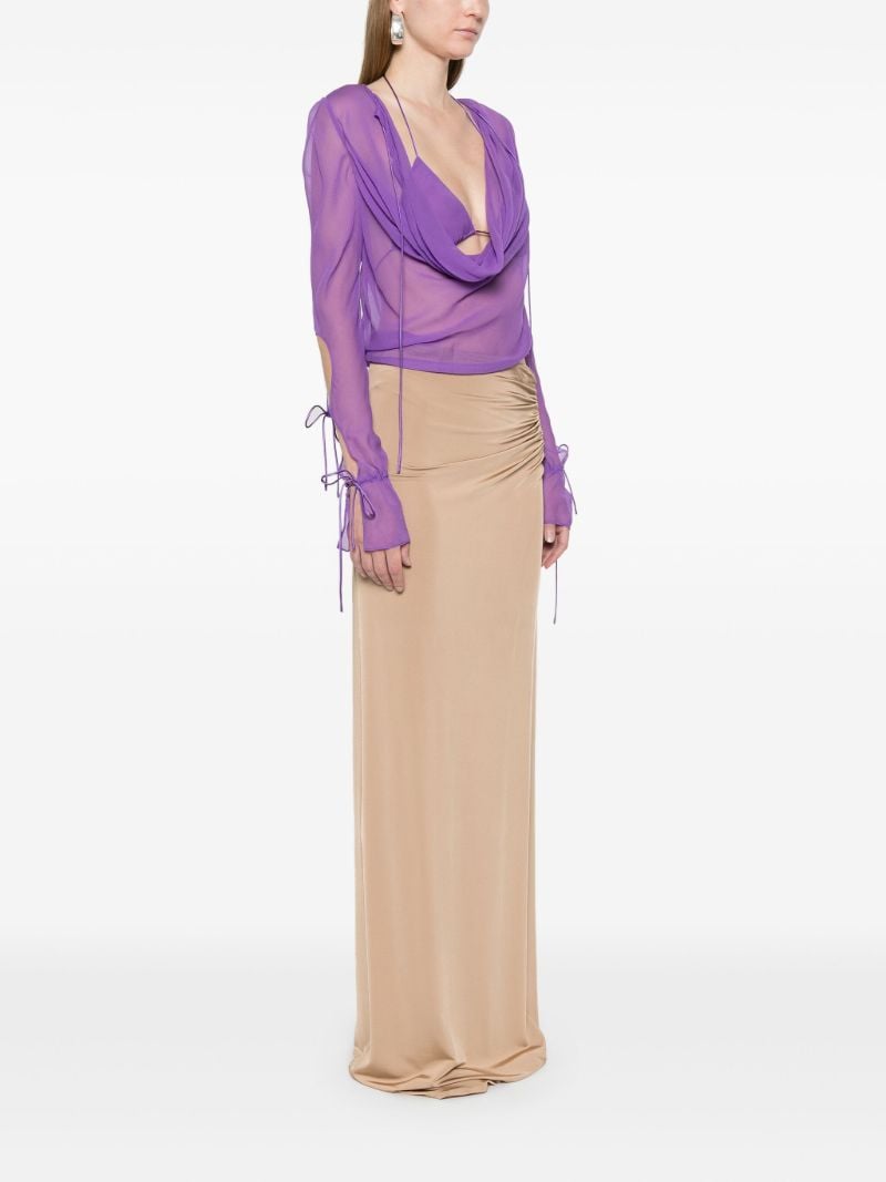 Purple Mobius Silk Blouse
