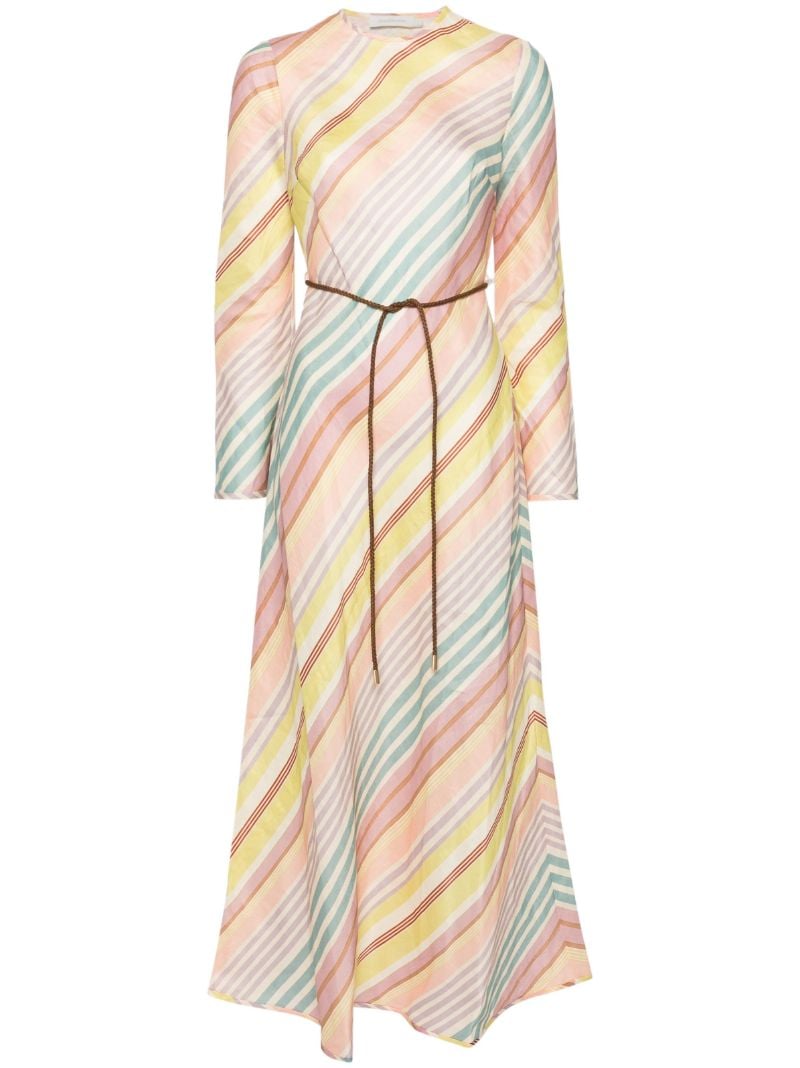 Multicolour Diagonal Stripes Maxi Dress