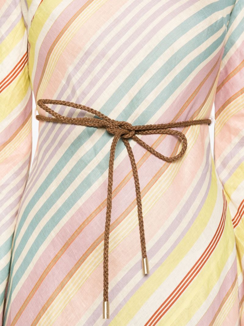 Multicolour Diagonal Stripes Maxi Dress