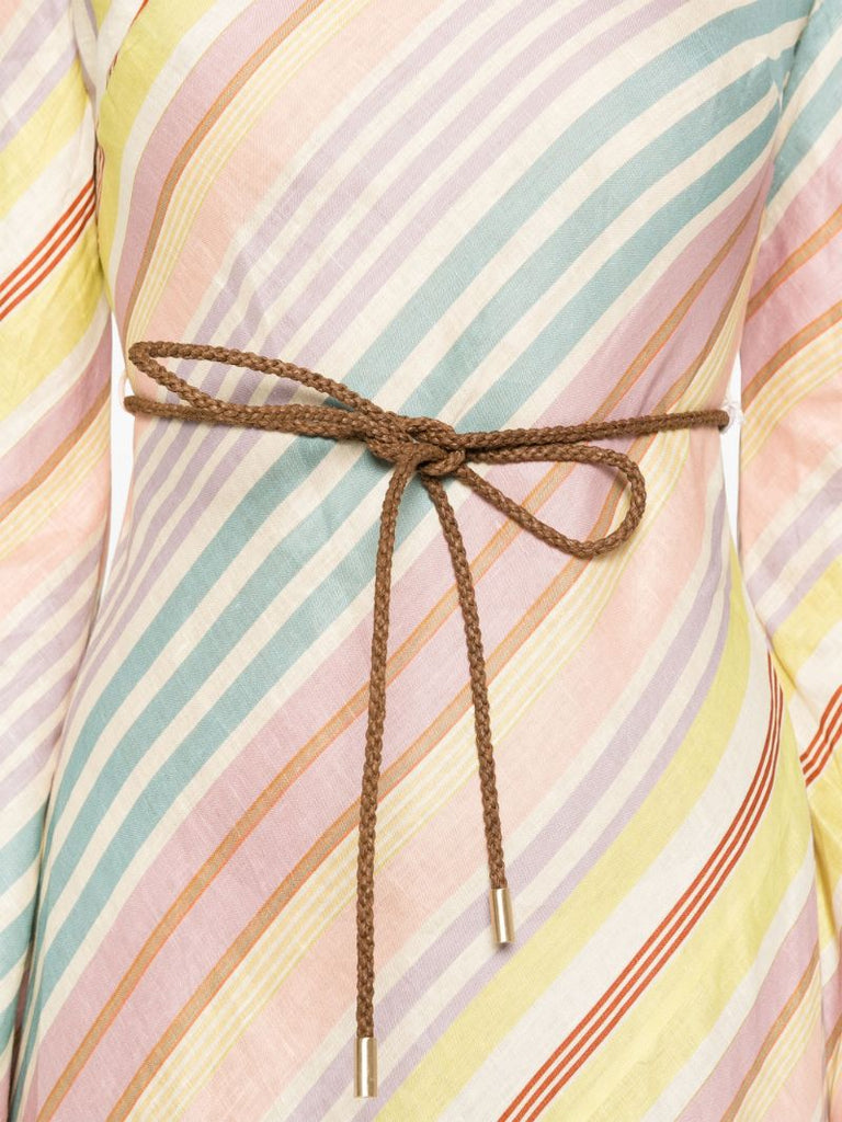Multicolour Diagonal Stripes Maxi Dress