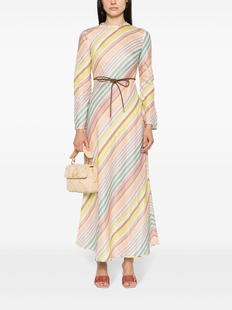 Multicolour Diagonal Stripes Maxi Dress