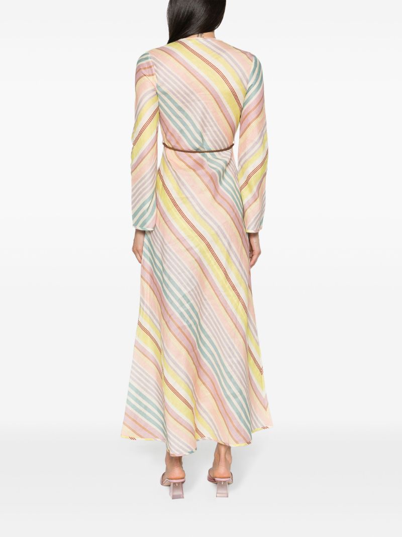 Multicolour Diagonal Stripes Maxi Dress