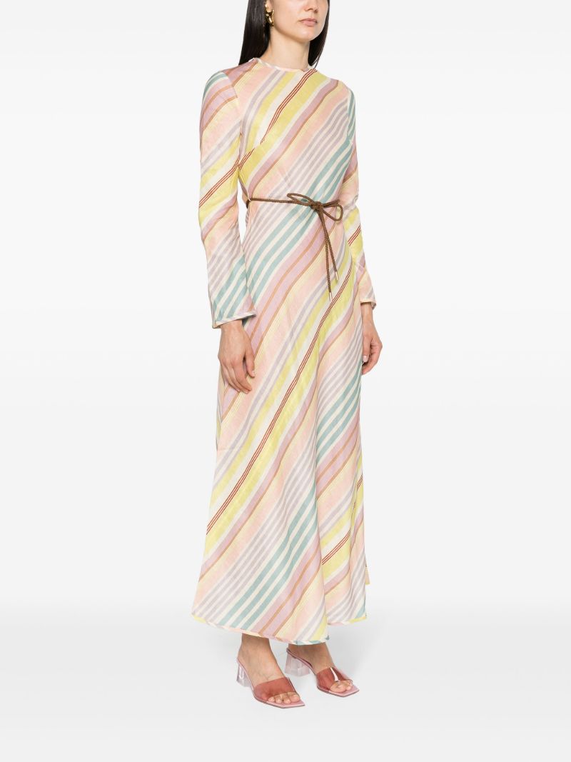 Multicolour Diagonal Stripes Maxi Dress