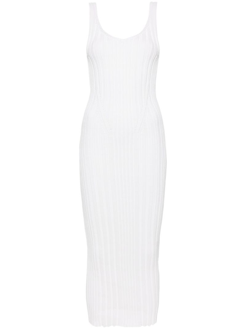 White the Ottilie Ribbed Midi Dress