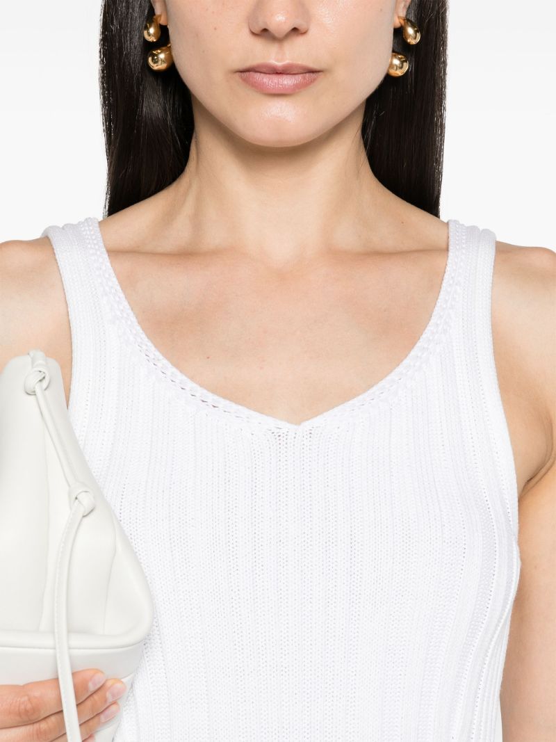 White the Ottilie Ribbed Midi Dress