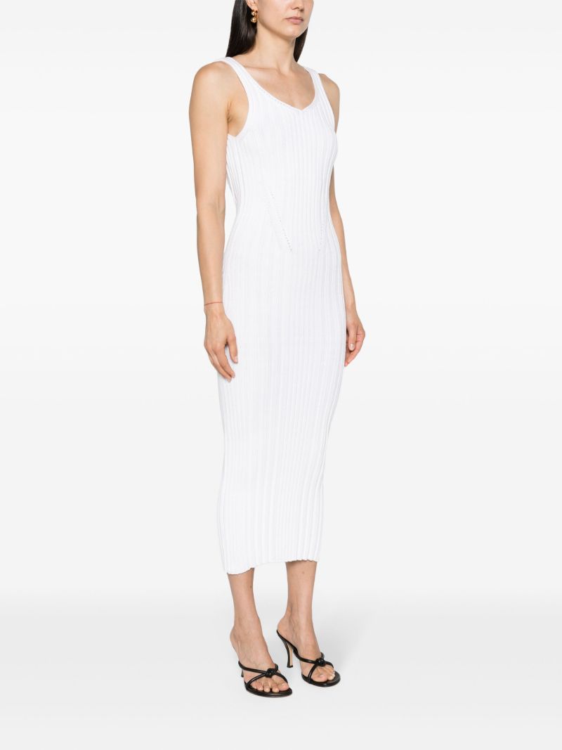 White the Ottilie Ribbed Midi Dress