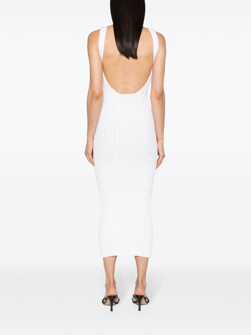 White the Ottilie Ribbed Midi Dress
