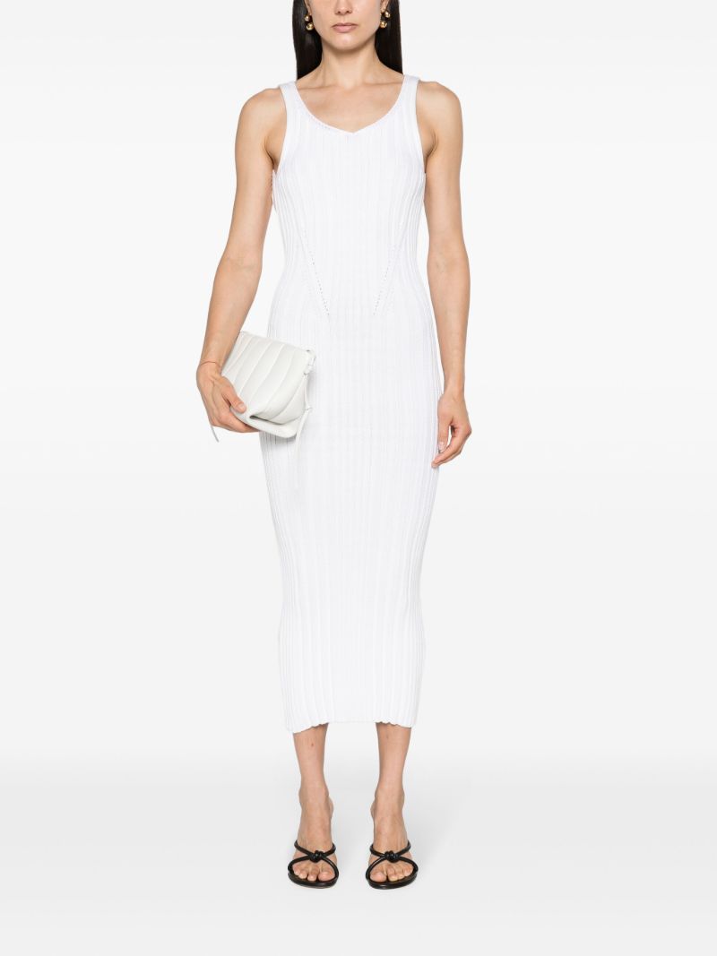 White the Ottilie Ribbed Midi Dress