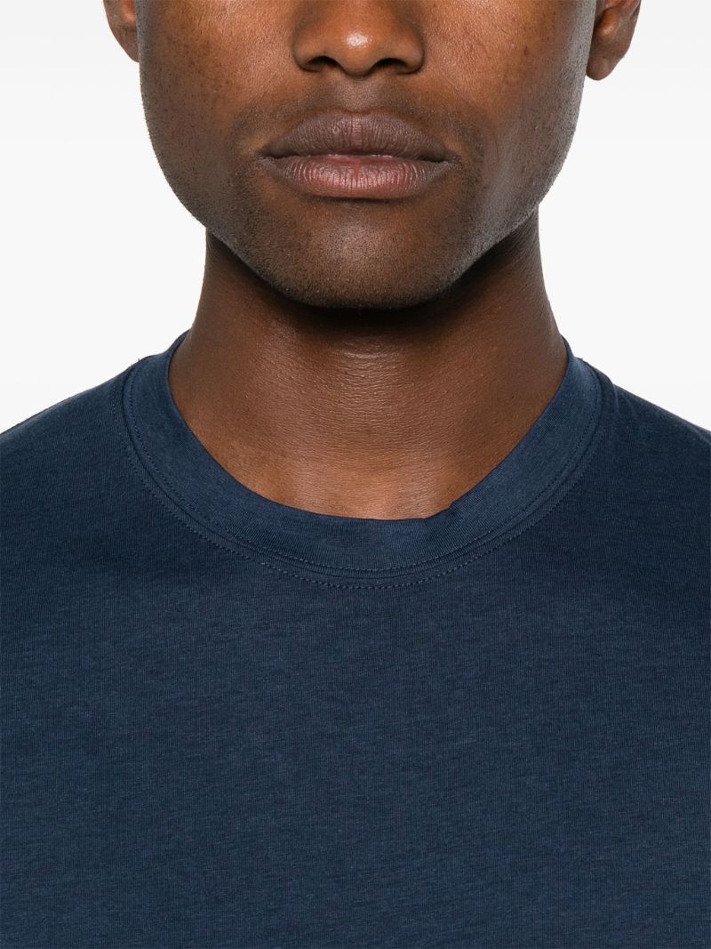 Blue Crew-neck Lyocell T-shirt