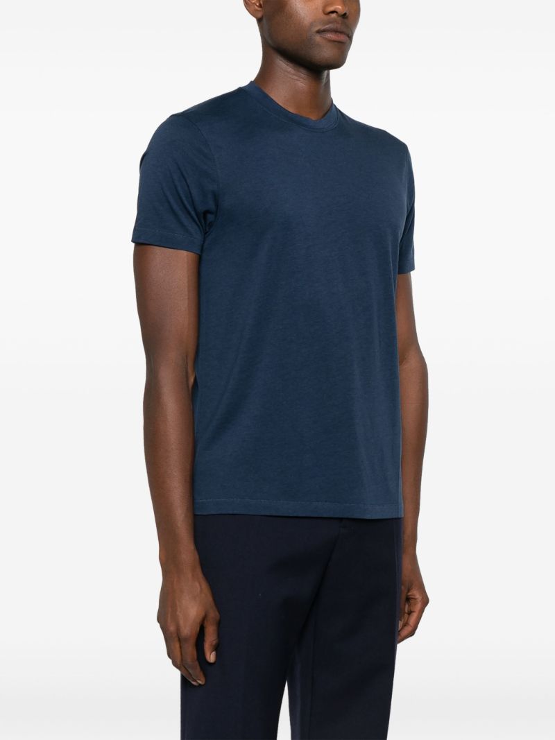 Blue Crew-neck Lyocell T-shirt