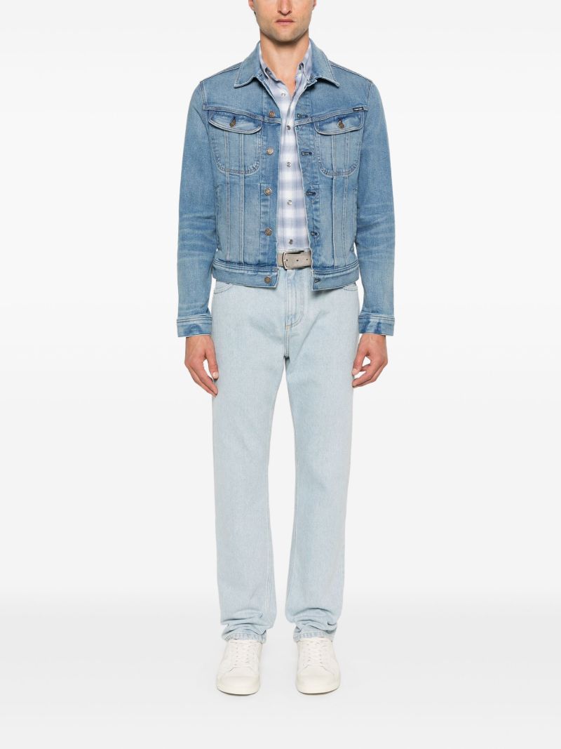 AppliquÃ_x0083_Â© Buttoned Denim Jacket