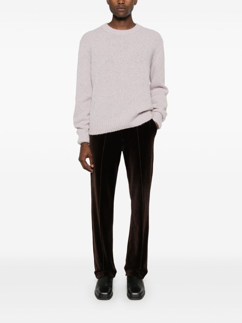 Pink Crew-neck Alpaca Wool Sweater