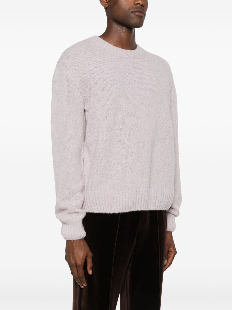 Pink Crew-neck Alpaca Wool Sweater
