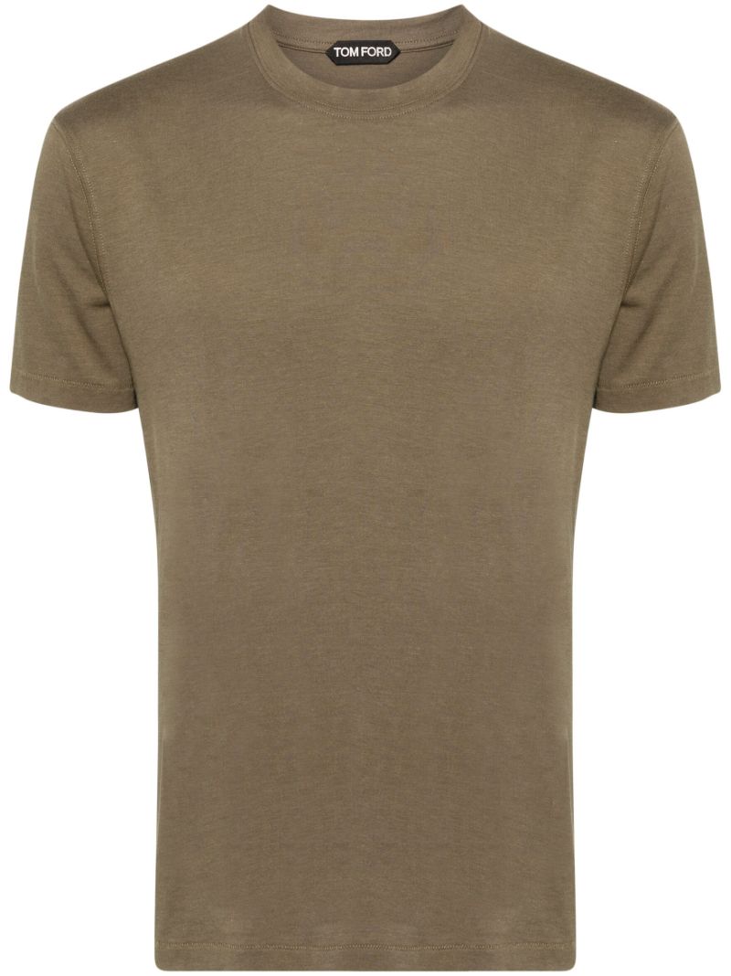 Green Crew-neck Lyocell T-shirt