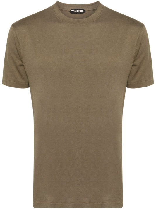 Green Crew-neck Lyocell T-shirt