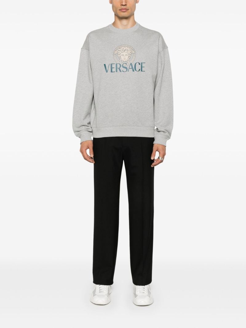 Grey Logo Print Cotton Sweatshirt