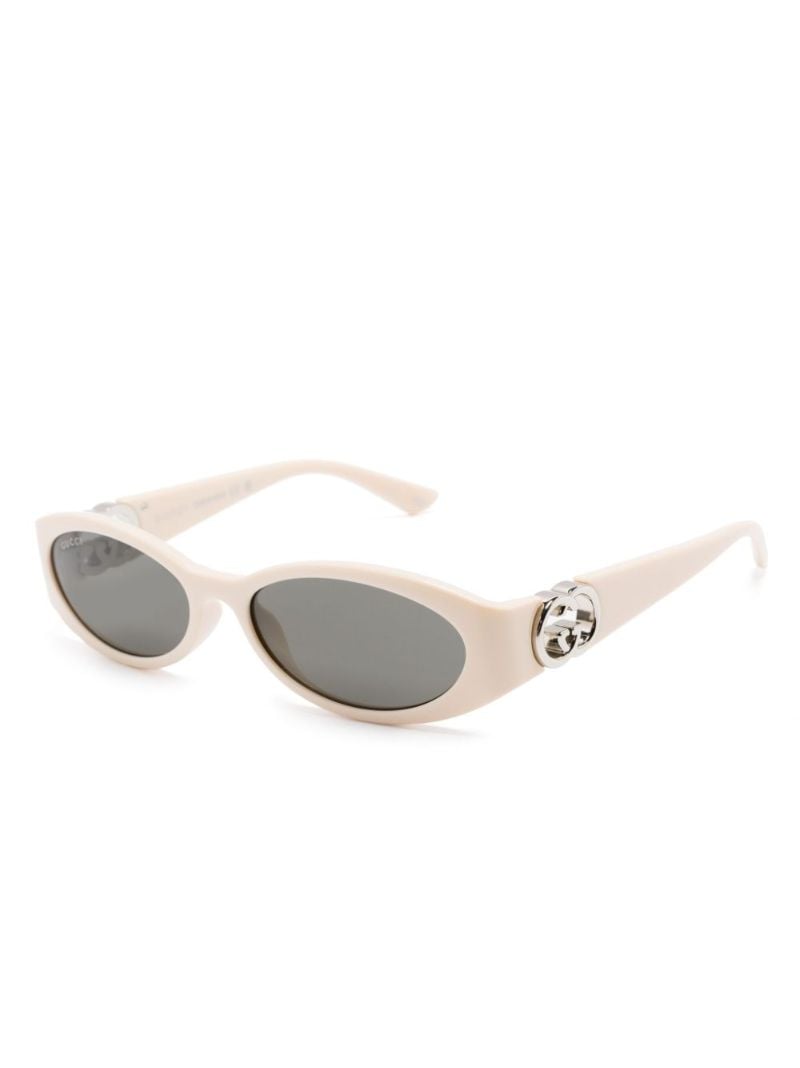 Neutral Oval Frame Tinted Sunglasses