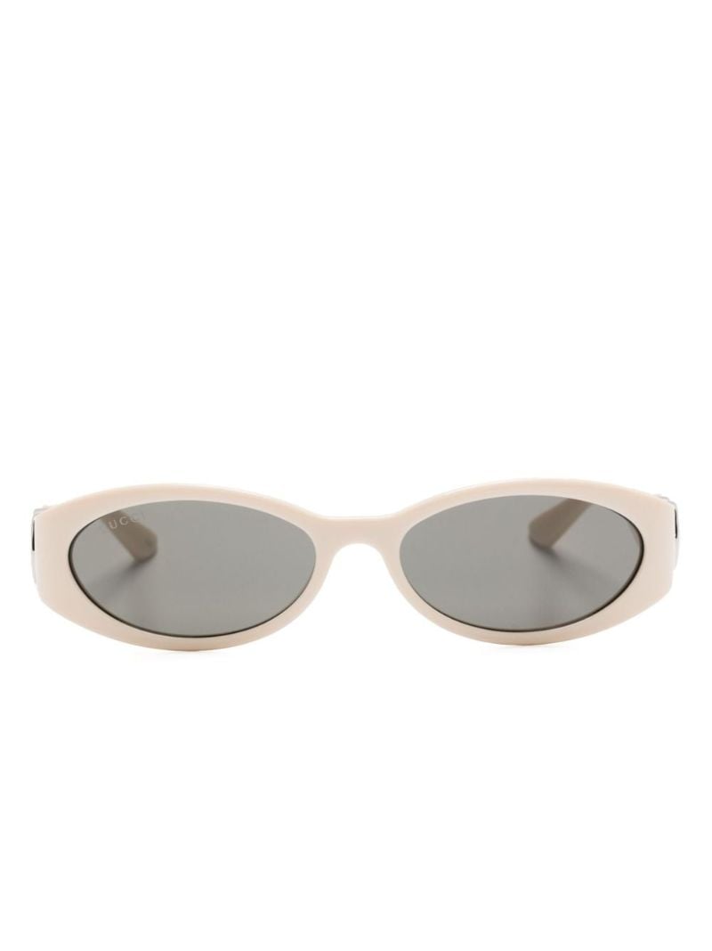 Neutral Oval Frame Tinted Sunglasses
