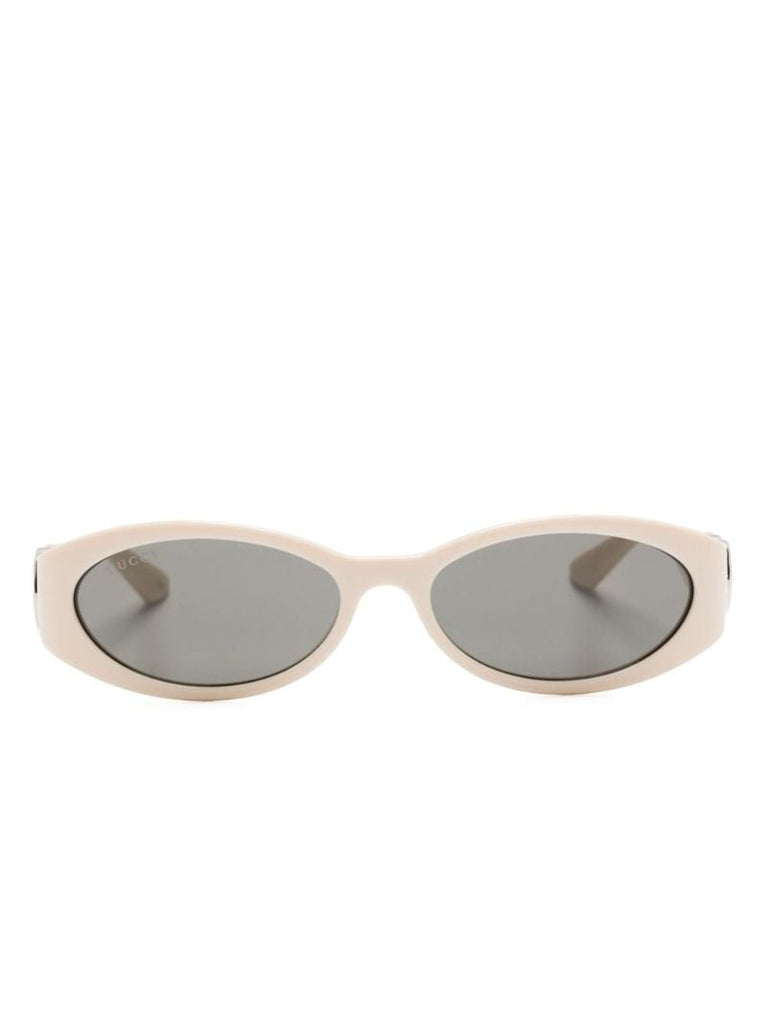 Neutral Oval Frame Tinted Sunglasses