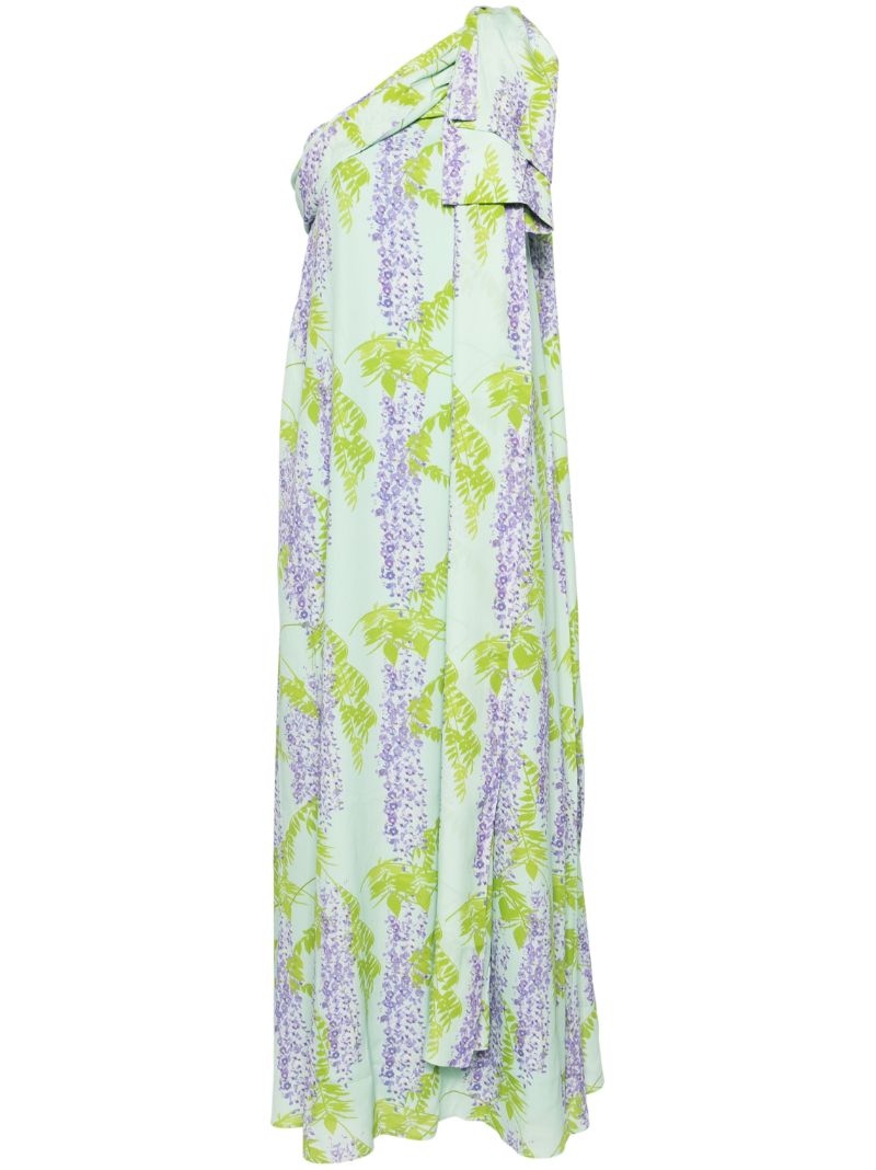 Mint Green One-shoulder Wisteria Maxi Dress
