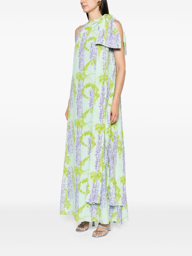 Mint Green One-shoulder Wisteria Maxi Dress