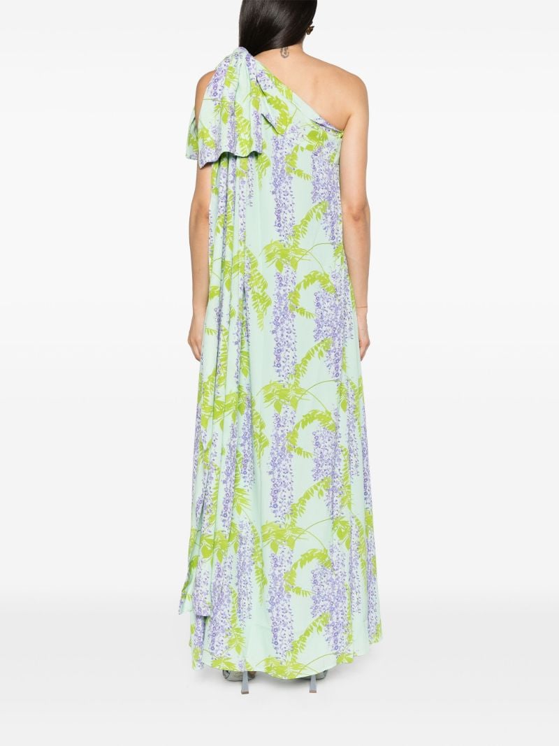 Mint Green One-shoulder Wisteria Maxi Dress