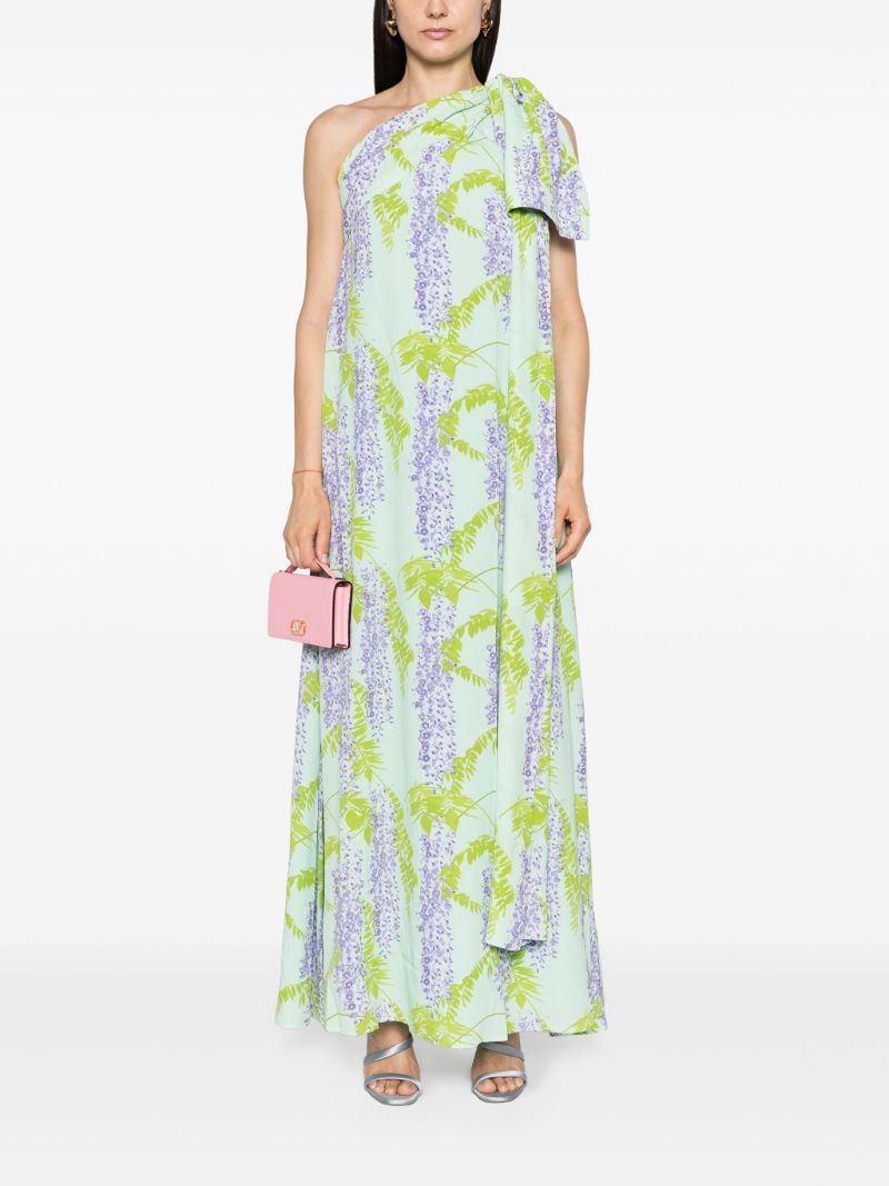 Mint Green One-shoulder Wisteria Maxi Dress