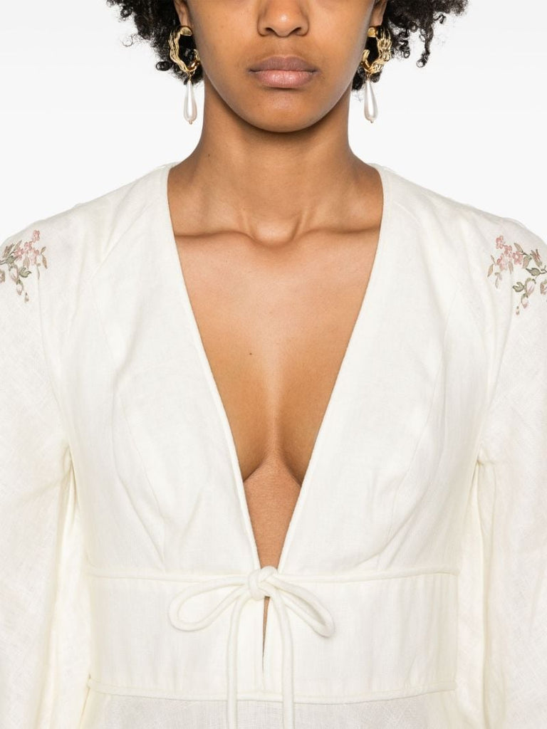 White Waverly Linen Mini Dress