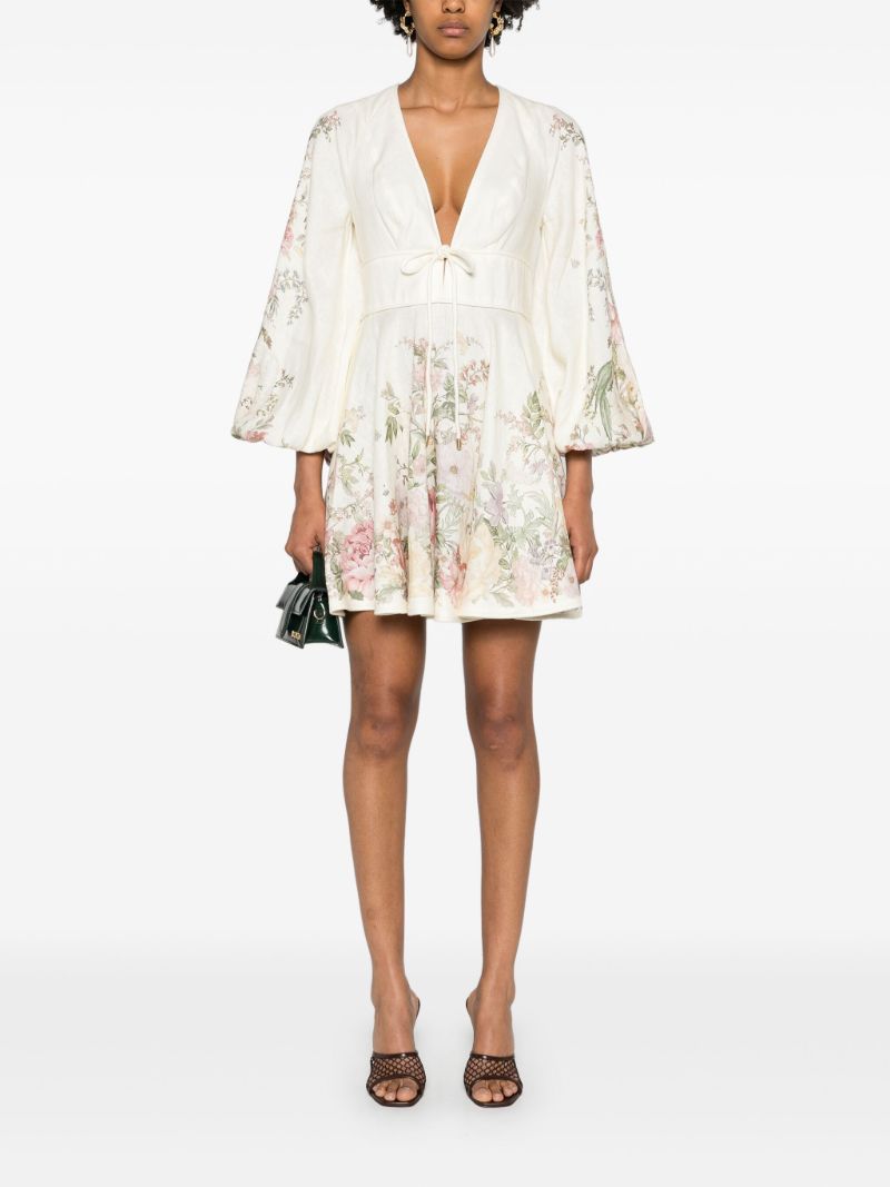 White Waverly Linen Mini Dress