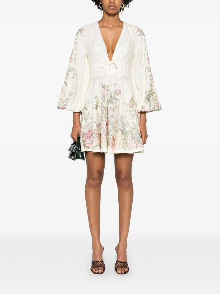 White Waverly Linen Mini Dress