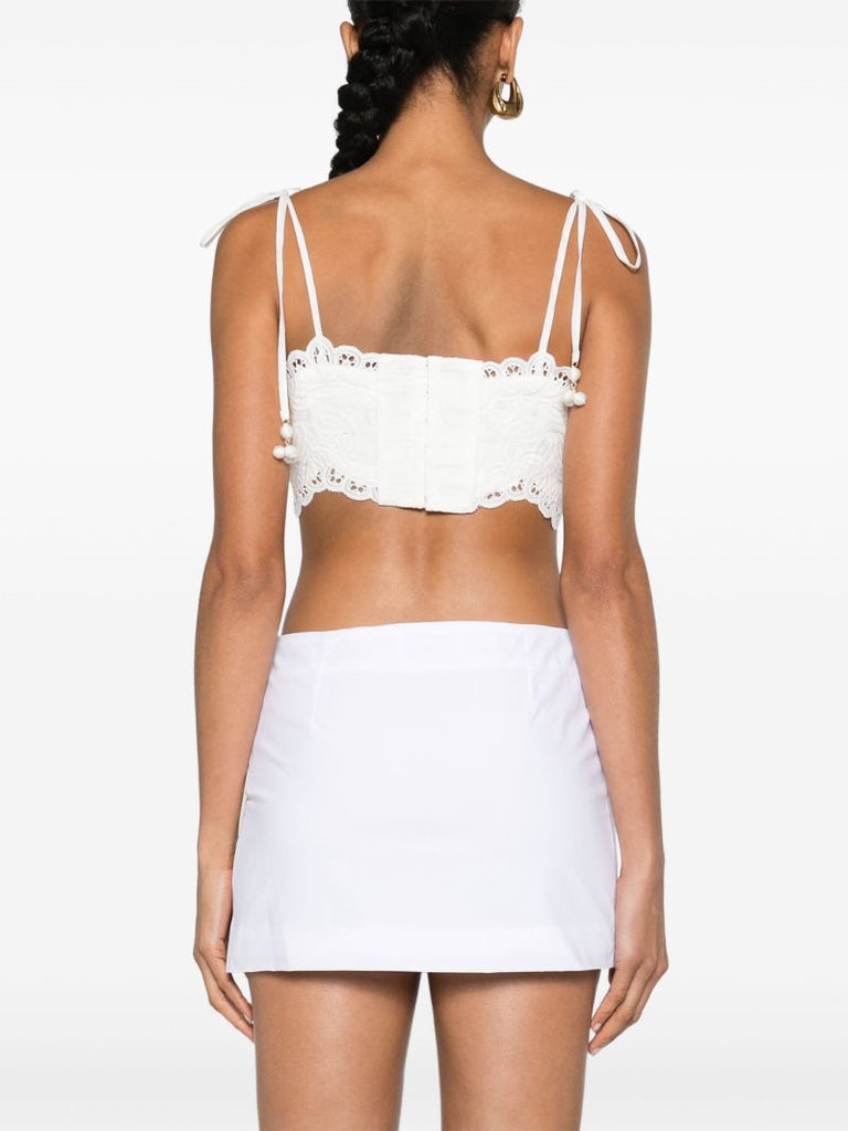 Ivory White  Broderie Anglaise Cotton Top