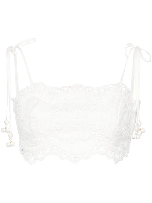 Ivory White  Broderie Anglaise Cotton Top