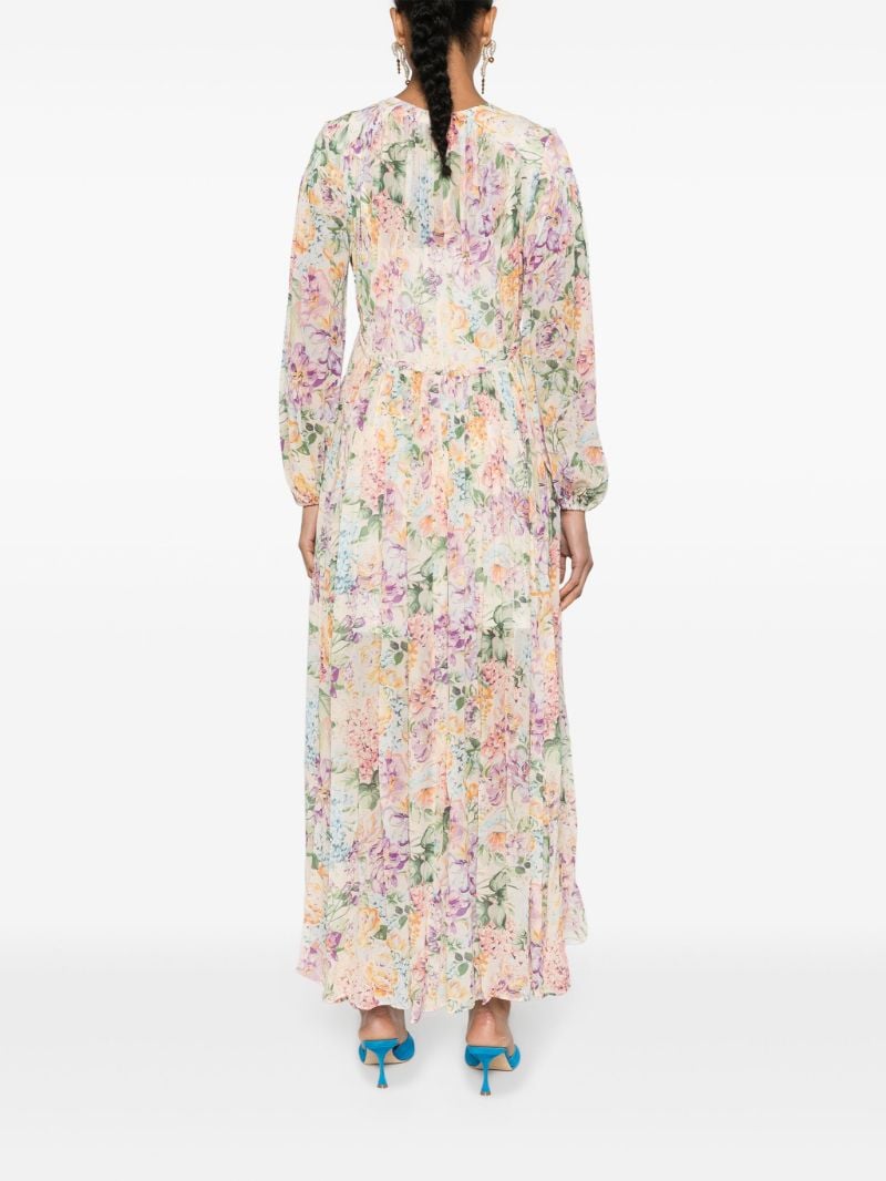 Multicolour Floral Viscose Long-sleeved Dress