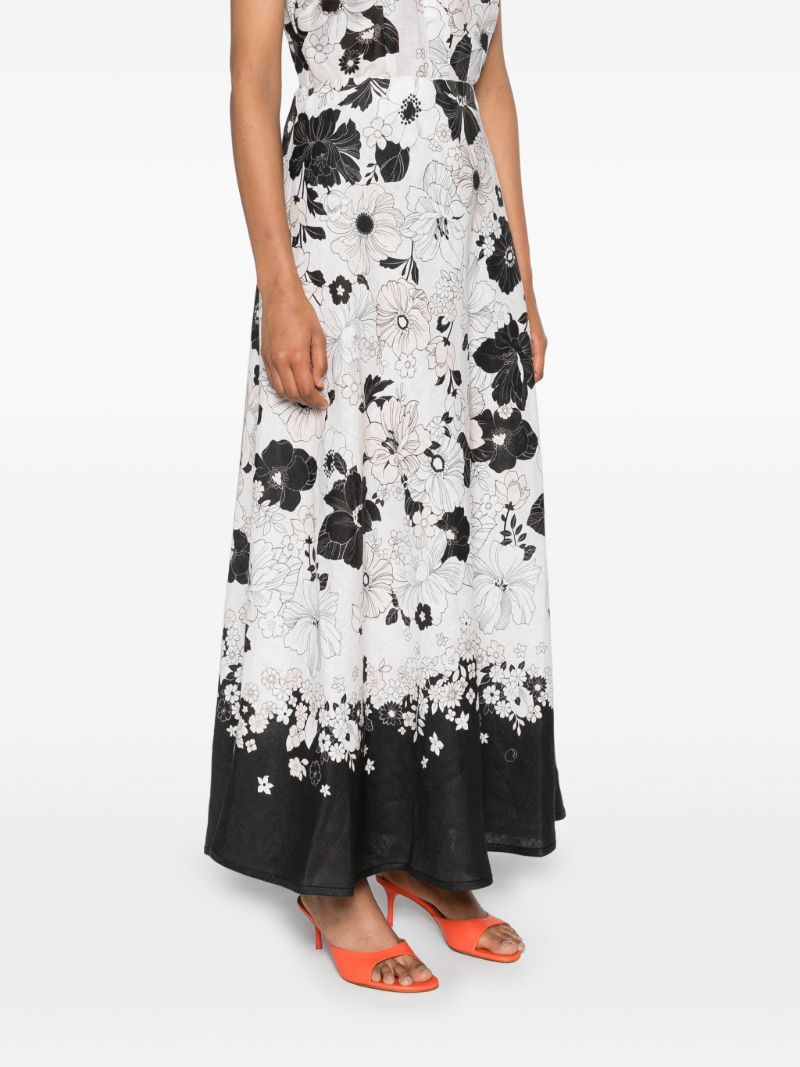 White Pop Bias Midi Skirt
