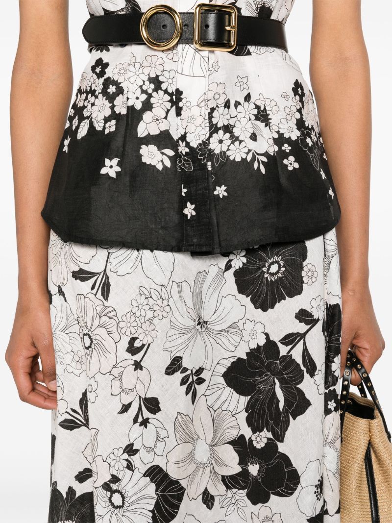 White Pop Bias Midi Skirt