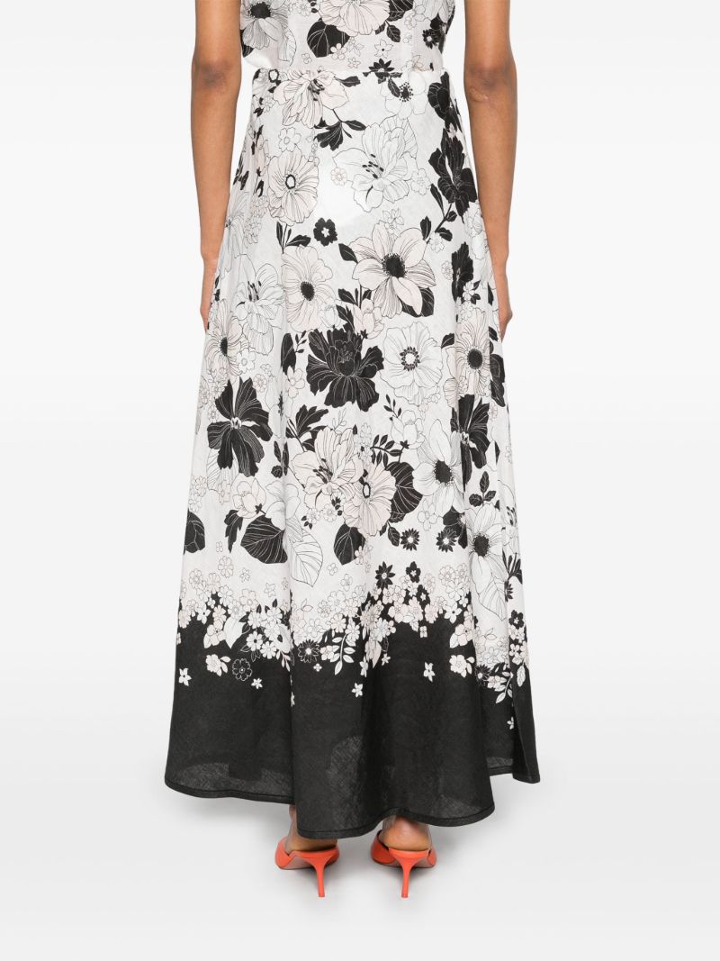 White Pop Bias Midi Skirt