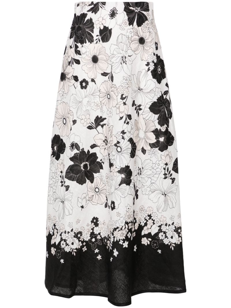 White Pop Bias Midi Skirt