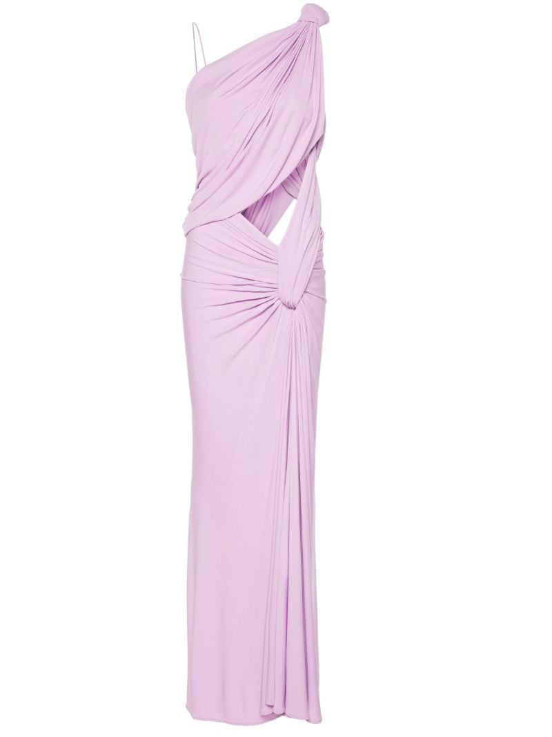 Purple Twisted Lever Asymmetric Gown