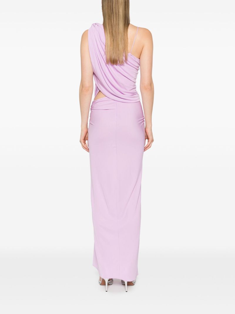 Purple Twisted Lever Asymmetric Gown