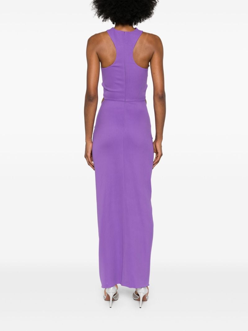 Purple Disconnected Ruched Maxi Dress