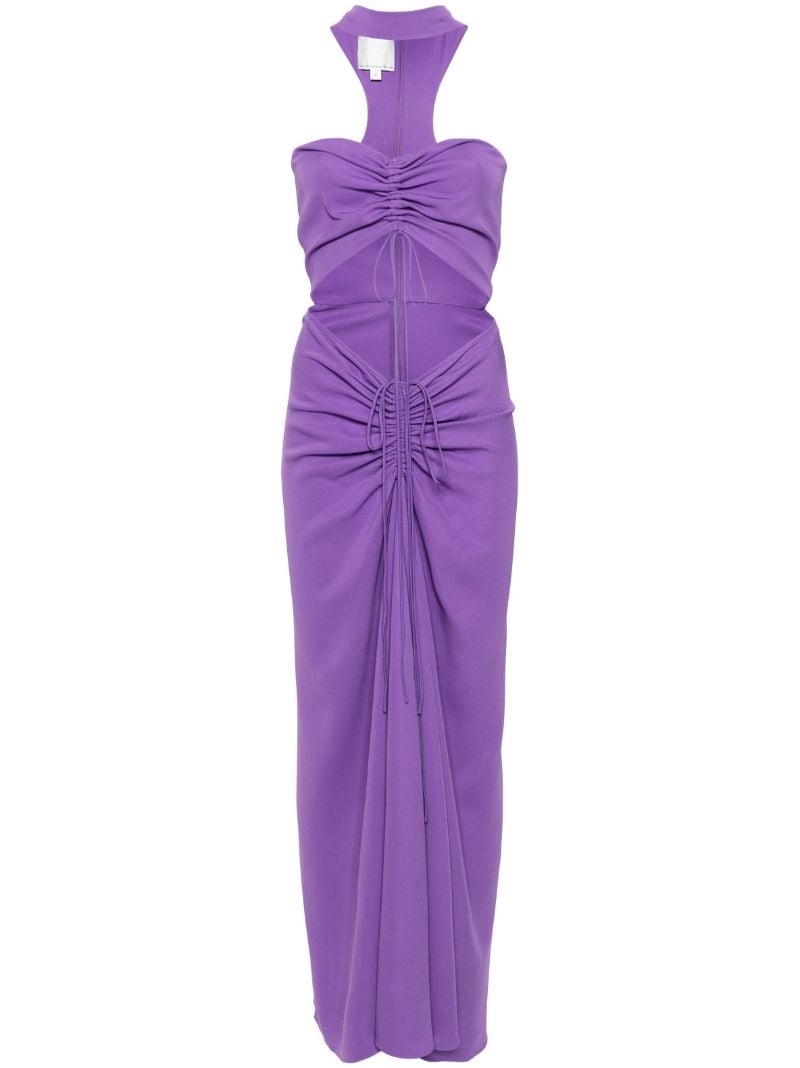 Purple Disconnected Ruched Maxi Dress