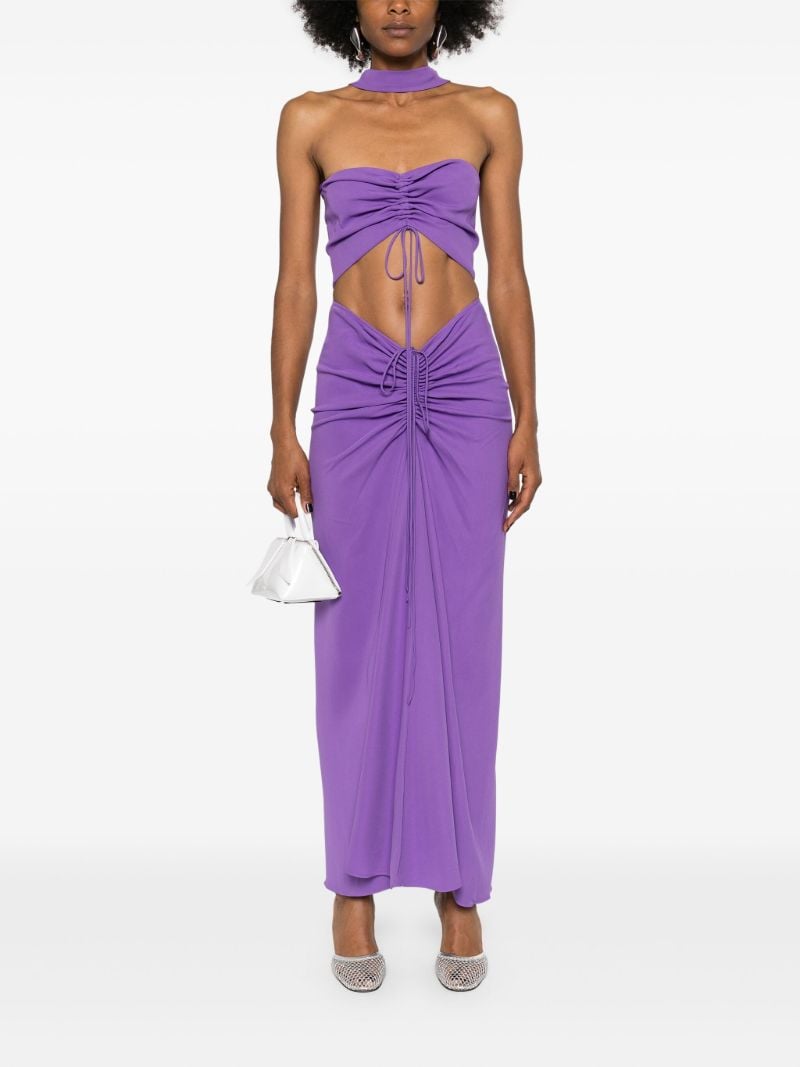 Purple Disconnected Ruched Maxi Dress