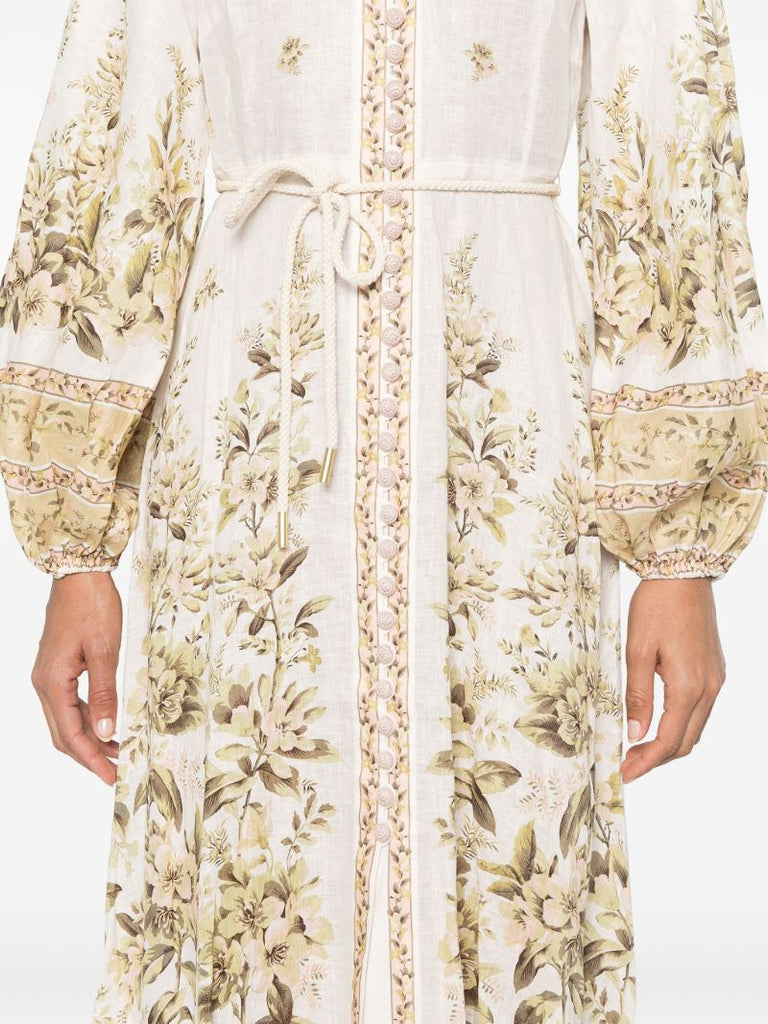 White Golden Midi Dress