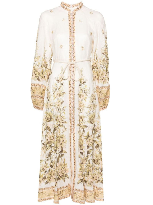 White Golden Midi Dress