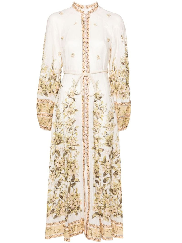 White Golden Midi Dress