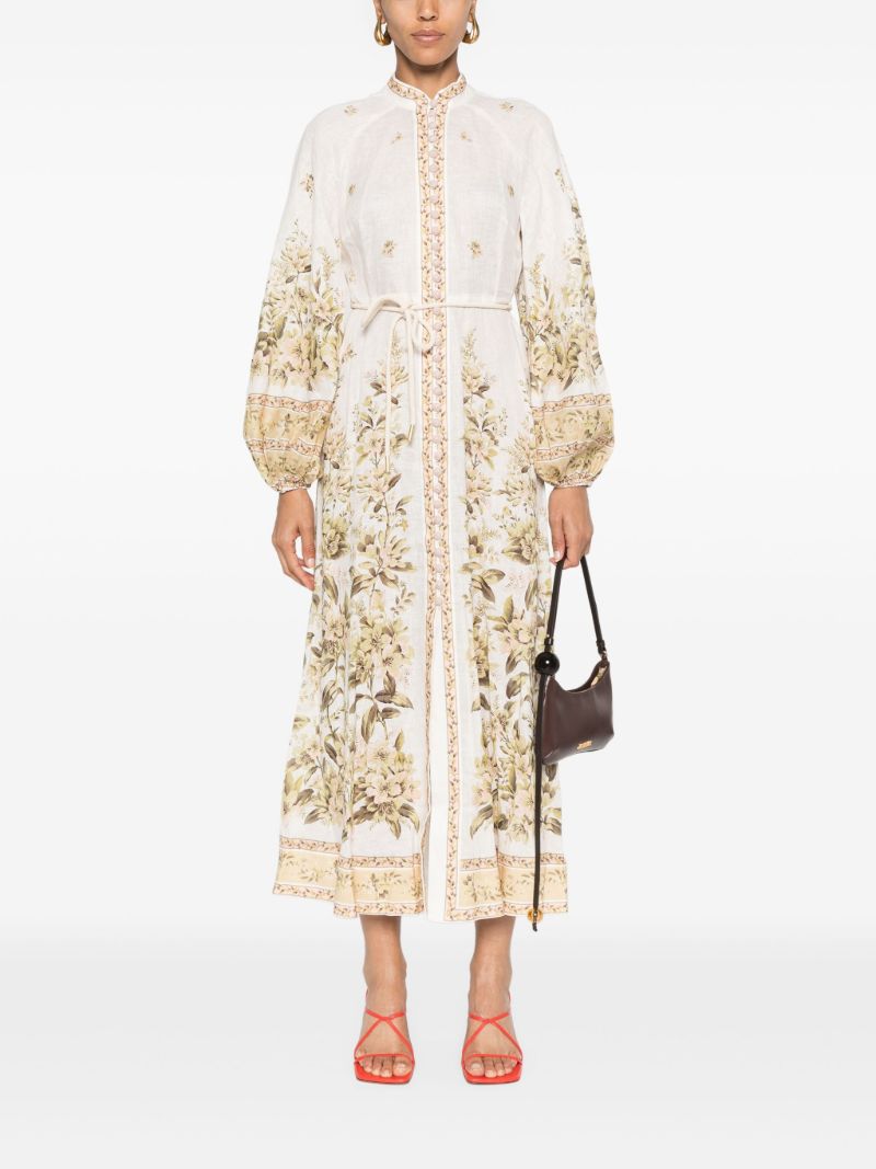 White Golden Midi Dress